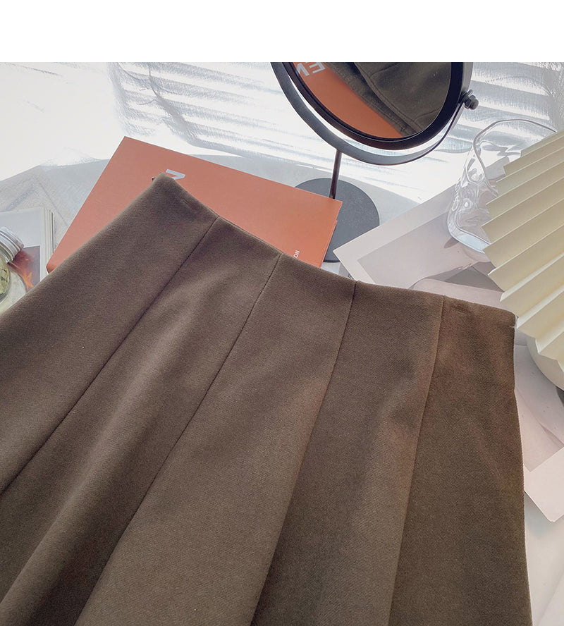 Neues koreanisches Modealter, das den vielseitigen Faltenrock 5409 mit hoher Taille reduziert