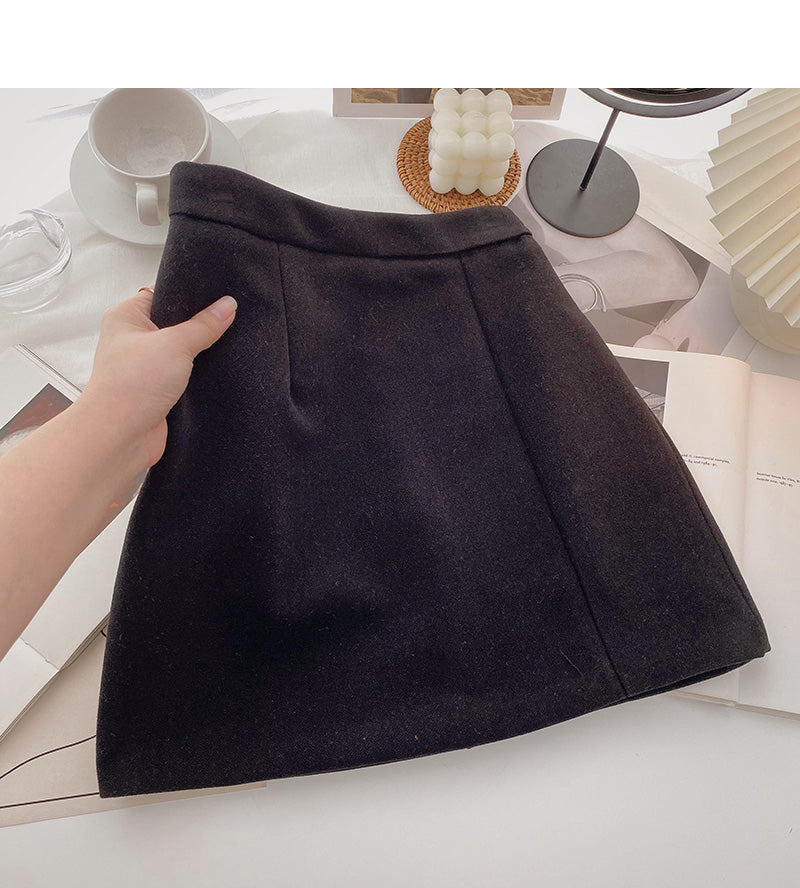Korean fashion design, slim woolen skirt  5478
