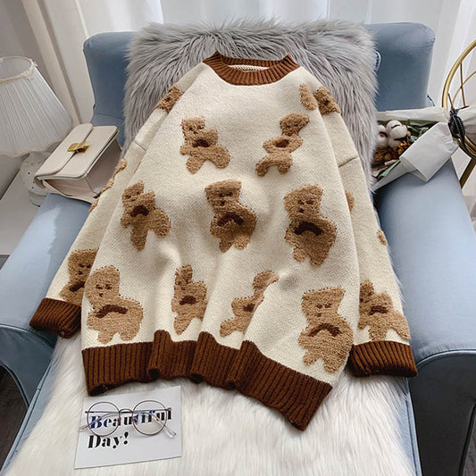 Portez un doux manteau paresseux japonais à l'extérieur du petit pull ours 5025