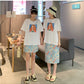 Oil painting broken flower skirt, summer, thin bodycon skirt,high waist midi skirt  3555