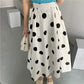 Polka dot skirt, summer, new style, printed midi A-line skirt  3654