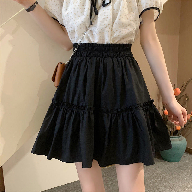 high-waisted versatile A-line skirt  3646