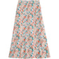 Neuer Stil, A-Linien-Rock mit kleinem Daisy-Chiffon-Print, voller Rock mit hoher Taille, mittellanger Rock 3560