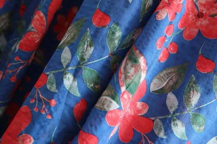 New, fresh, floral skirt, soft and flowing, pleated midi skirt  3577
