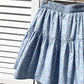 High waist floral skirt, fresh pleated skirt, short mini skirt  3582