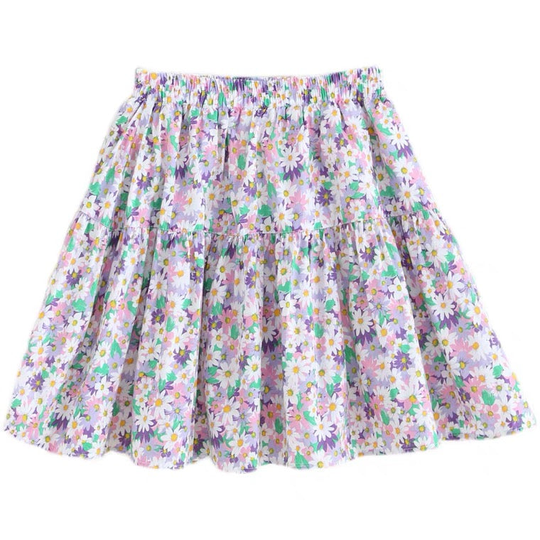 Flowers little fresh skirt, spliced A-line, skirt high waist skirt ,umbrella skirt  3574