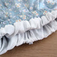 Floral skirt, new style, cotton and linen, small fresh, preppy style, high waist pleated skirt  3586