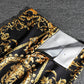 Vintage printed boydon dress, women's fashion slim slit skirt  3541