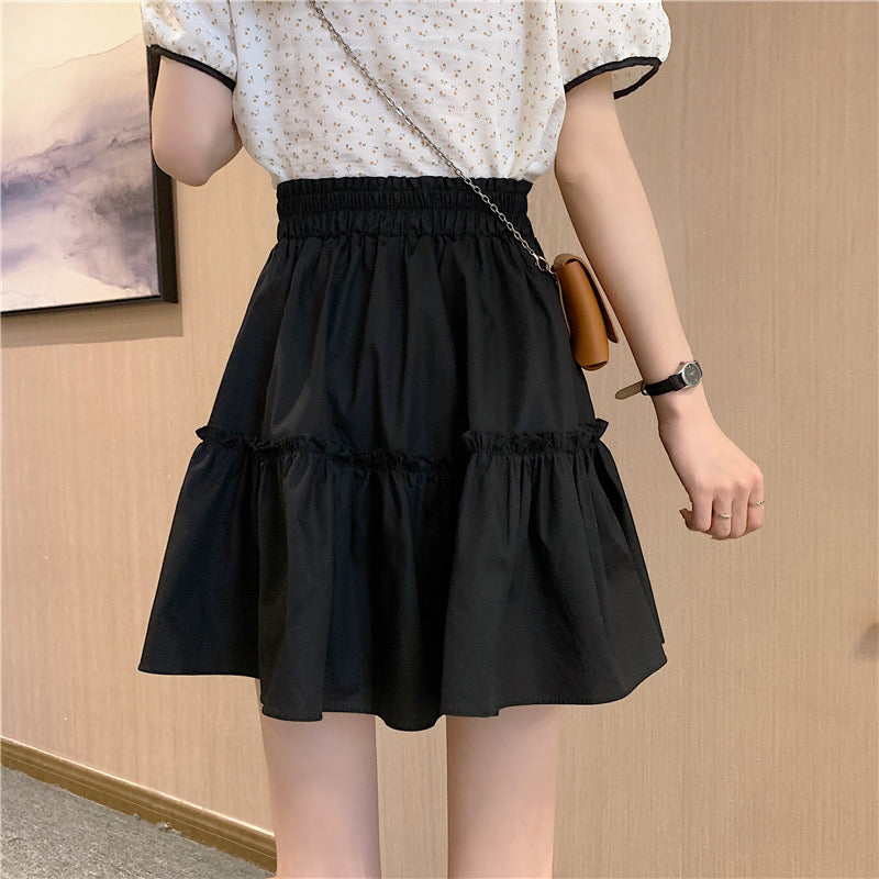 high-waisted versatile A-line skirt  3646