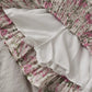Vintage, elasticated waist, print pleated skirt, floral short skirt  3594