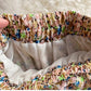 New style, high waist, elastic waist A-line vintage chiffon skirt, floral splicing midi skirt  3561