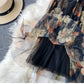 Rock mit Modedruck, Gazerock mit elastischer Taille, neuer Stil, Faltenrock mit hoher Taille, Rock in A-Linie, mittellanger Rock 3523
