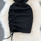 Spice Girl round neck chest hollowed out elastic tight drawstring short Hip Wrap Dress  10970