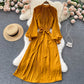 Simple Chiffon Long Sleeve Dress A Line Fashion Dress  10845