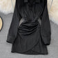 Fashionable Irregular Shirt Long Sleeve Dress  10828