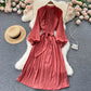 Simple Chiffon Long Sleeve Dress A Line Fashion Dress  10845