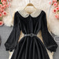Süßes langärmliges Spitzenkleid A-Linie Modekleid 10841