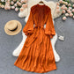 Simple Chiffon Long Sleeve Dress A Line Fashion Dress  10845